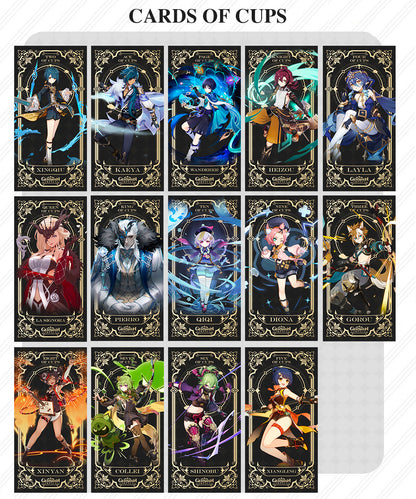 56Pcs Genshin Impact Character Tarot Cards - Teyvat Tavern - Genshin Merch