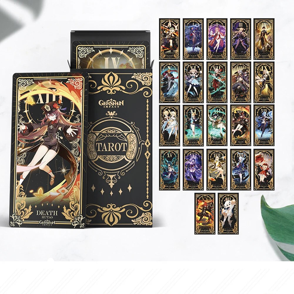 22Pcs Genshin Impact Character Tarot Cards - Teyvat Tavern - Genshin Merch