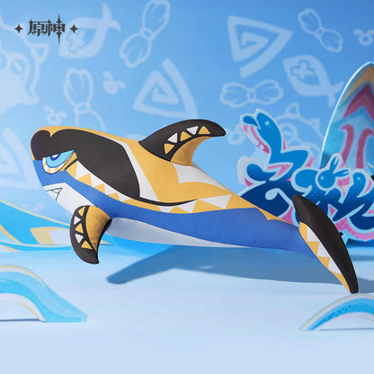 [OFFICIAL] Mualani's Sharky Surfboard Throw Pillow - Teyvat Tavern - Genshin Impact & Honkai Star Rail Merch