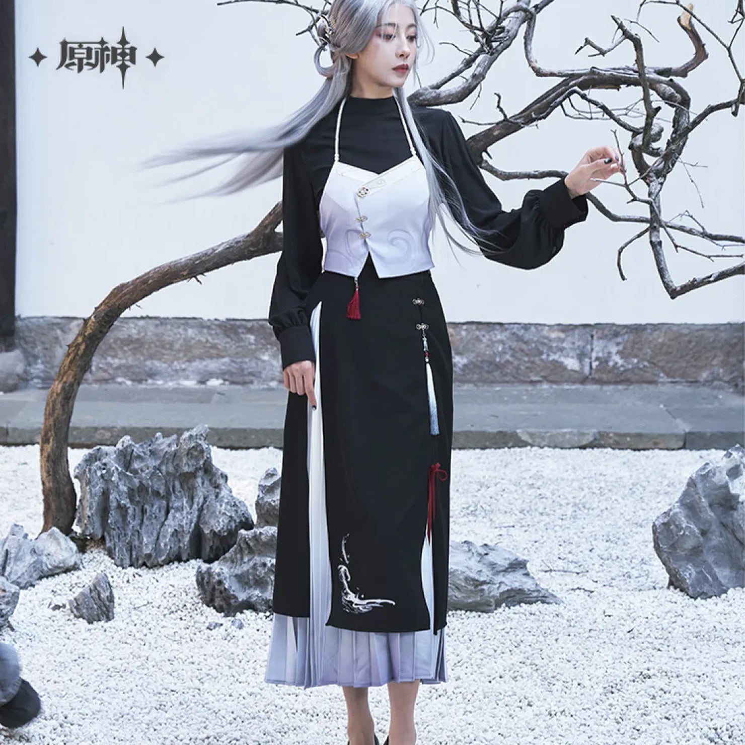 Genshin Impact Official Shenhe Impression Series Clothes and Accessories Midi Skirt - Teyvatavern