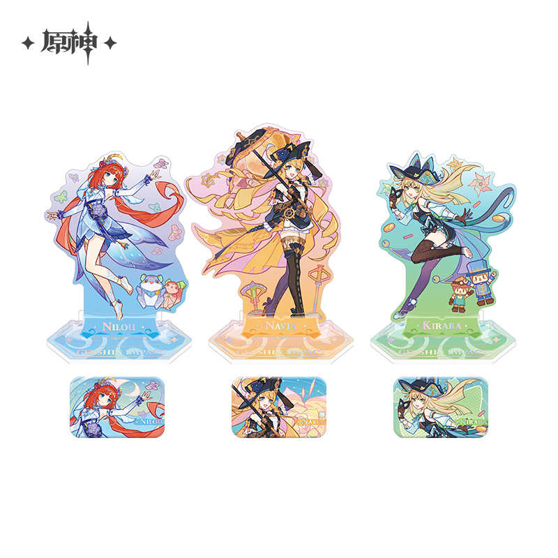 [OFFICIAL] Summertide Scales and Tales Themed Badge and Stand Figure - Teyvat Tavern - Genshin Impact & Honkai Star Rail Merch