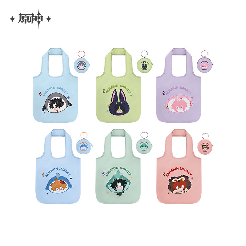 [OFFICIAL] Teyvat Zoo Series Folding Tote Bag With Coin Purse - Teyvat Tavern - Genshin Impact & Honkai Star Rail Merch