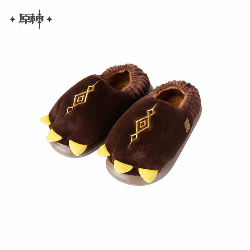 [OFFICIAL] Zhongli Impression Homewear Series Rex Lapis Plush Slippers - Teyvat Tavern - Genshin Impact & Honkai Star Rail Merch