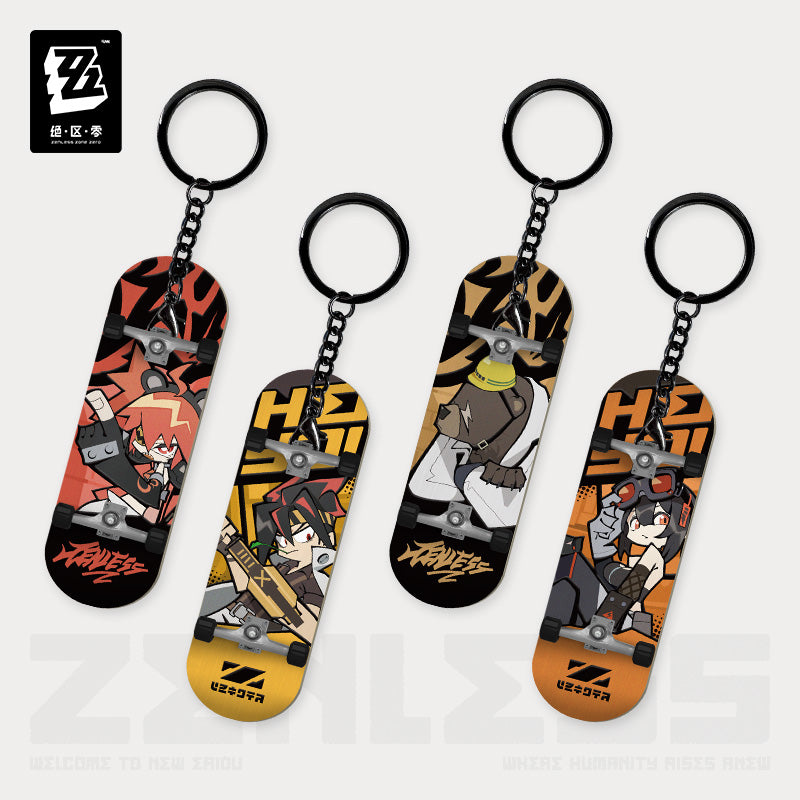 [OFFICIAL] New Eridu Series Chibi Fingertip Skateboard Keychain - Belobog Heavy Industries - Teyvat Tavern - Genshin Impact & Honkai Star Rail Merch