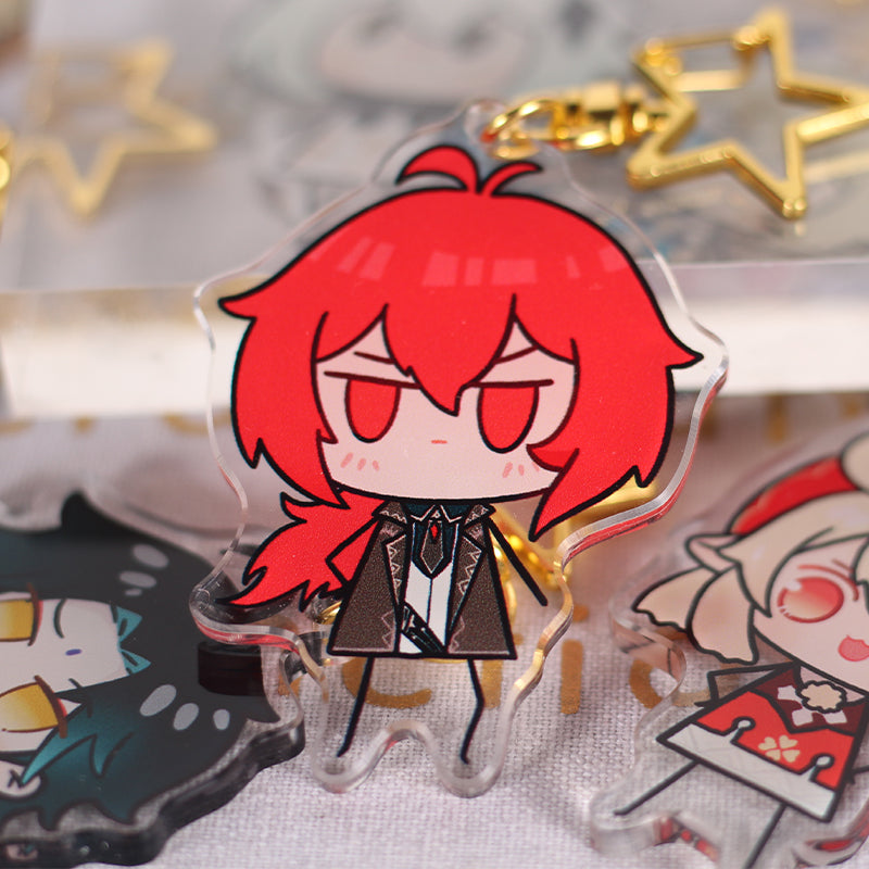 Stickman Style Genshin Impact Character Cute Keychain | Teyvat Tavern ...