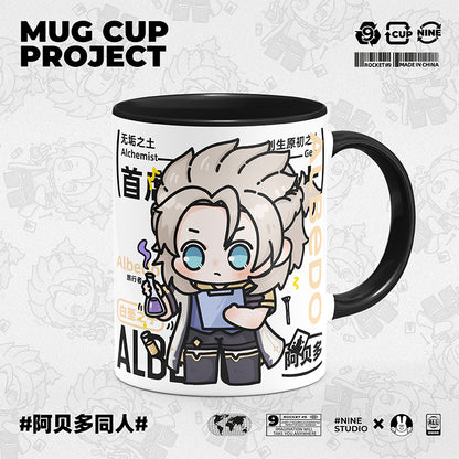 Genshin Impact Comic Style Cute Character Ceramics Mug - Albedo - Teyvat Tavern - Genshin Merch