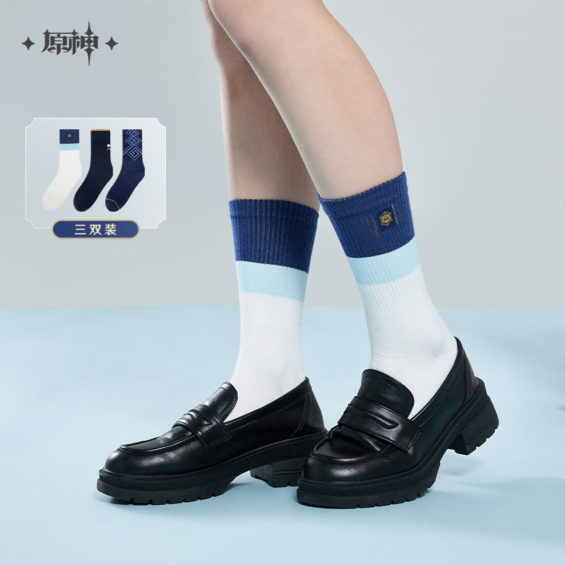 [OFFICIAL] Genshin Ayaka Impression Apparel Series - Socks (3Pairs) - Teyvat Tavern - Genshin Merch