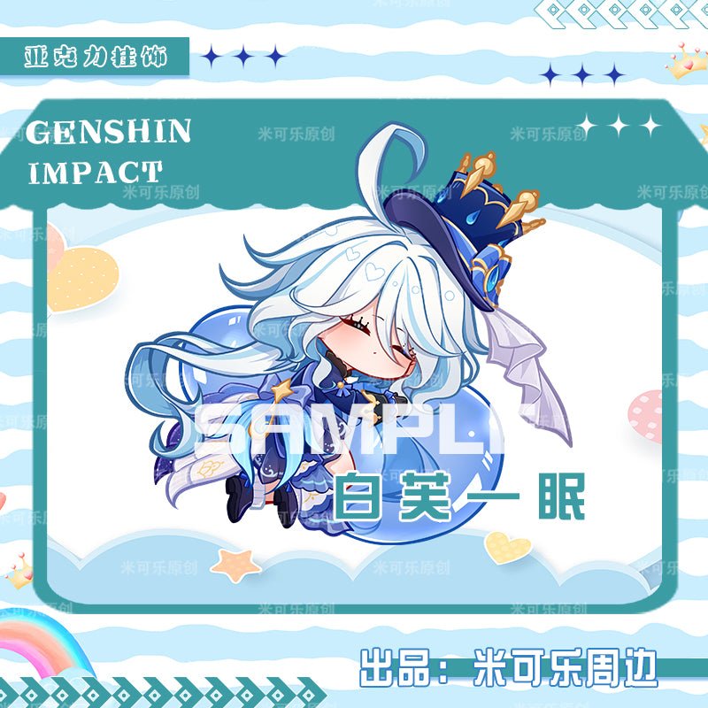 Genshin Impact Character Sleeping Cute Style Acrylic Keychain - Teyvat Tavern - Genshin Impact & Honkai Star Rail & 3Z Merch