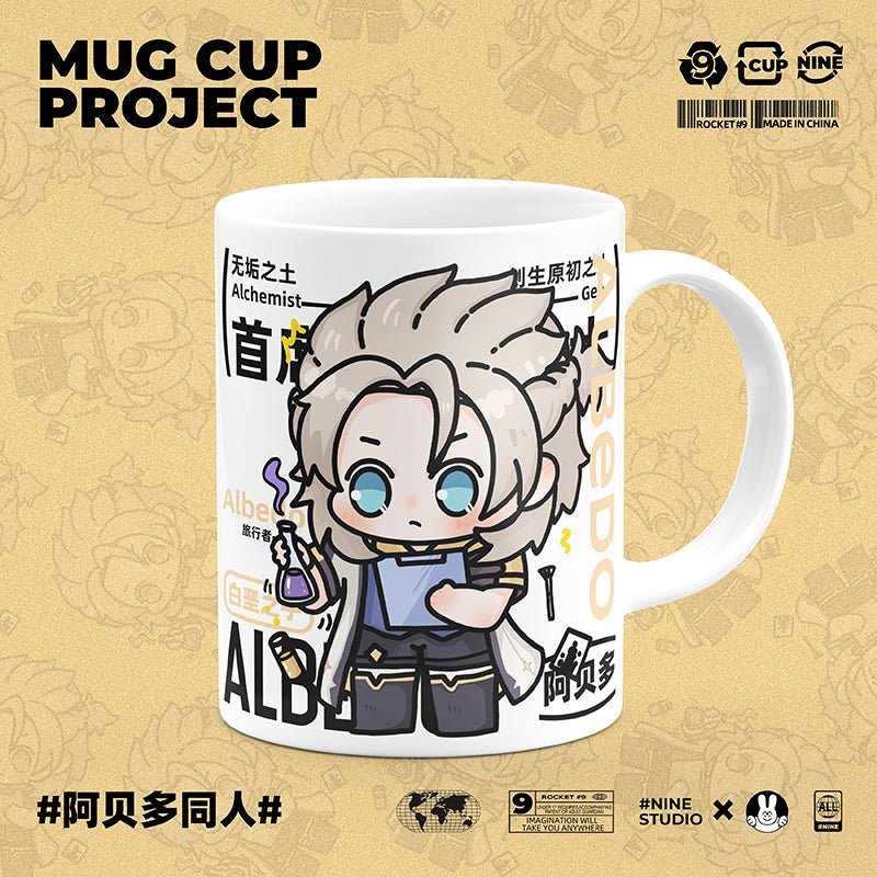 Genshin Impact Comic Style Cute Character Ceramics Mug - Albedo - Teyvat Tavern - Genshin Impact & Honkai Star Rail & 3Z Merch