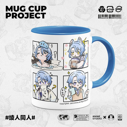 Genshin Impact Comic Style Cute Character Ceramics Mug - Ayato(4 Frames) - Teyvat Tavern - Genshin Impact & Honkai Star Rail & 3Z Merch