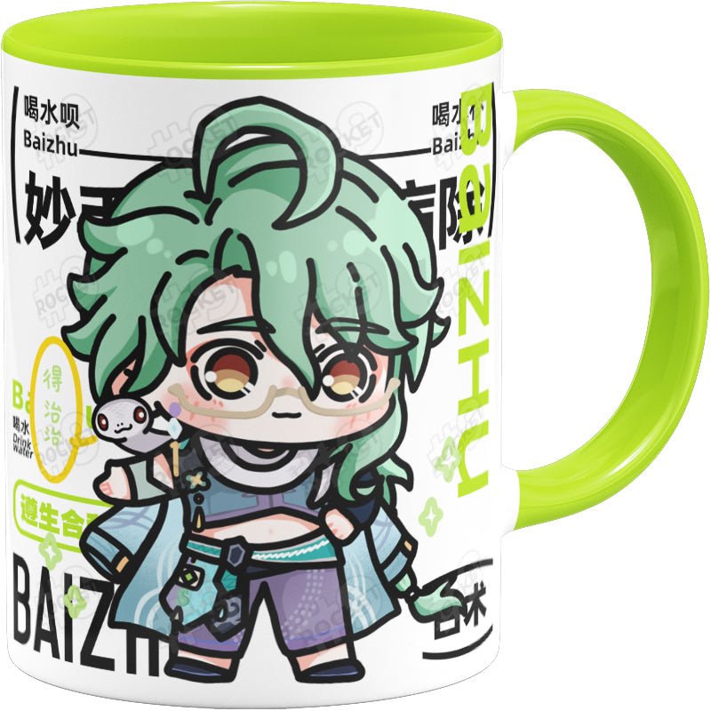 Genshin Impact Comic Style Cute Character Ceramics Mug - Baizhu - Teyvat Tavern - Genshin Impact & Honkai Star Rail & 3Z Merch