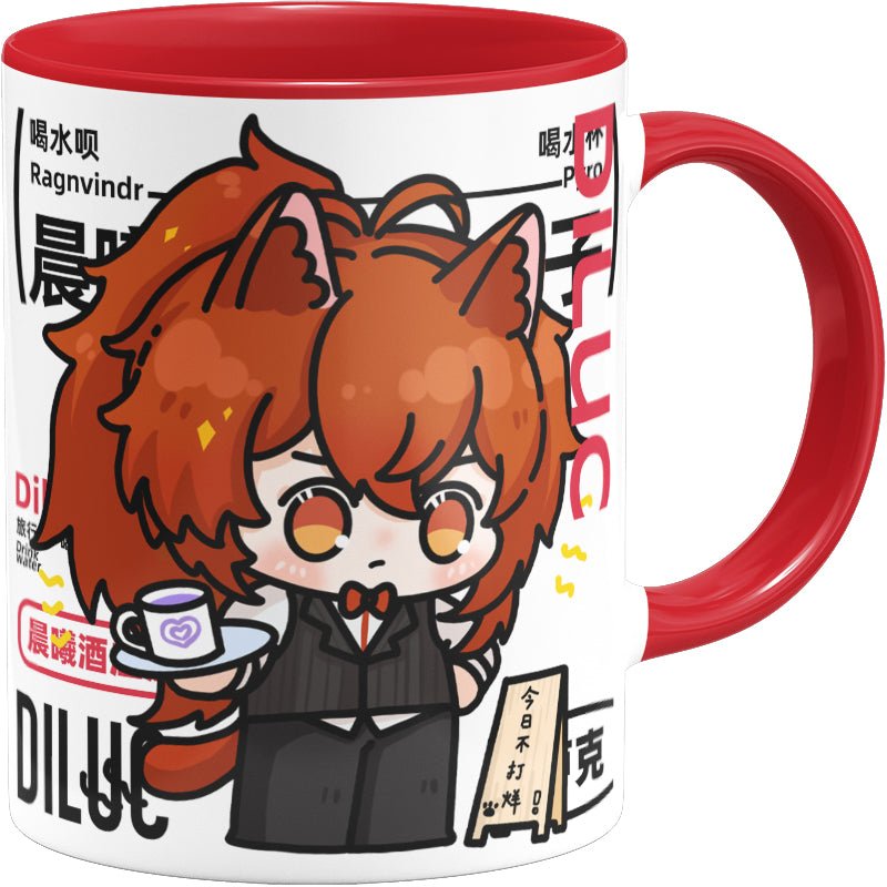 Genshin Impact Comic Style Cute Character Ceramics Mug - Diluc - Teyvat Tavern - Genshin Impact & Honkai Star Rail & 3Z Merch