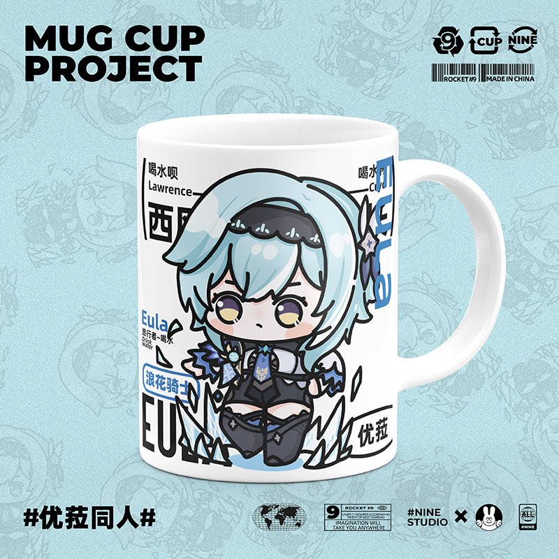 Genshin Impact Comic Style Cute Character Ceramics Mug - Eula - Teyvat Tavern - Genshin Impact & Honkai Star Rail & 3Z Merch