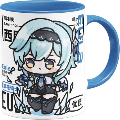 Genshin Impact Comic Style Cute Character Ceramics Mug - Eula - Teyvat Tavern - Genshin Impact & Honkai Star Rail & 3Z Merch