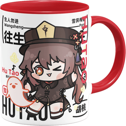 Genshin Impact Comic Style Cute Character Ceramics Mug - Hutao - Teyvat Tavern - Genshin Impact & Honkai Star Rail & 3Z Merch