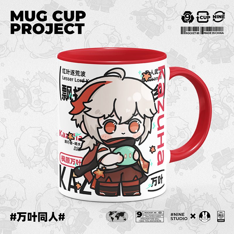 Genshin Impact Comic Style Cute Character Ceramics Mug - Kazuha - Teyvat Tavern - Genshin Impact & Honkai Star Rail & 3Z Merch