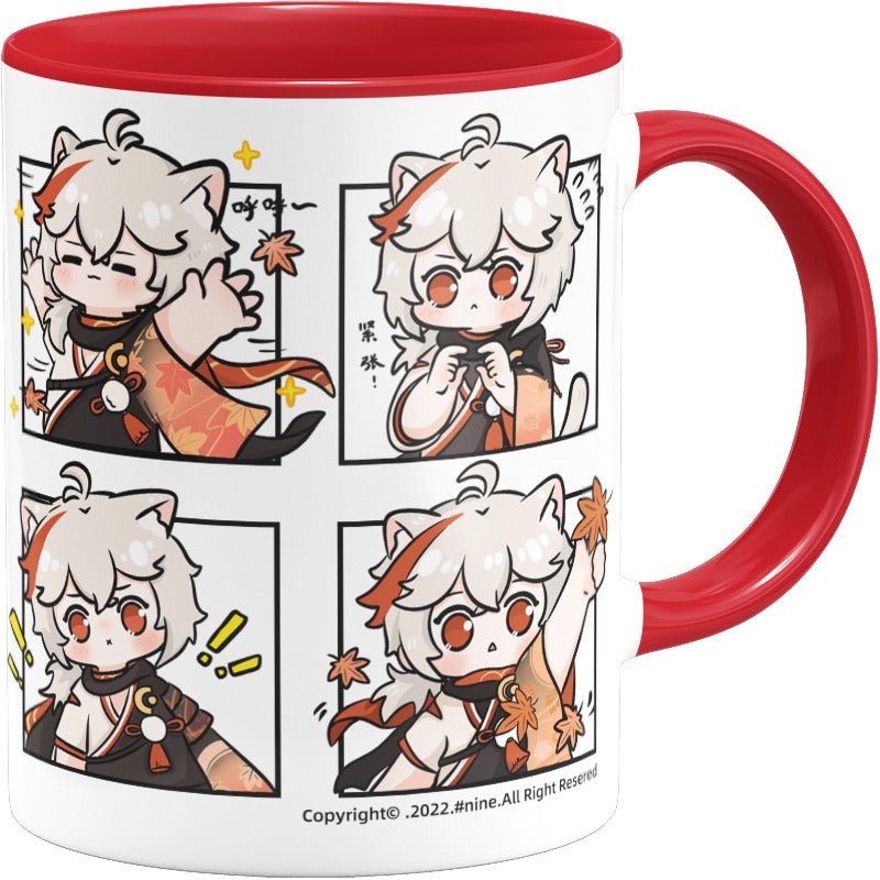 Genshin Impact Comic Style Cute Character Ceramics Mug - Kazuha (4 Frames) - Teyvat Tavern - Genshin Impact & Honkai Star Rail & 3Z Merch