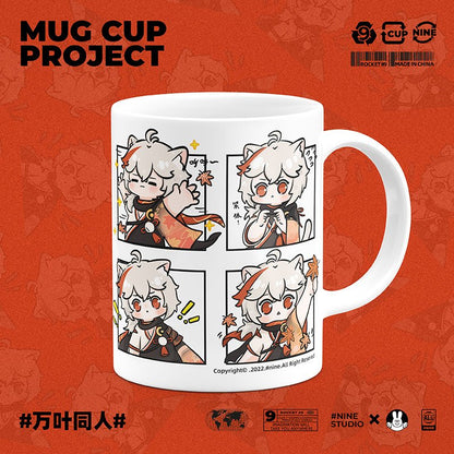 Genshin Impact Comic Style Cute Character Ceramics Mug - Kazuha (4 Frames) - Teyvat Tavern - Genshin Impact & Honkai Star Rail & 3Z Merch