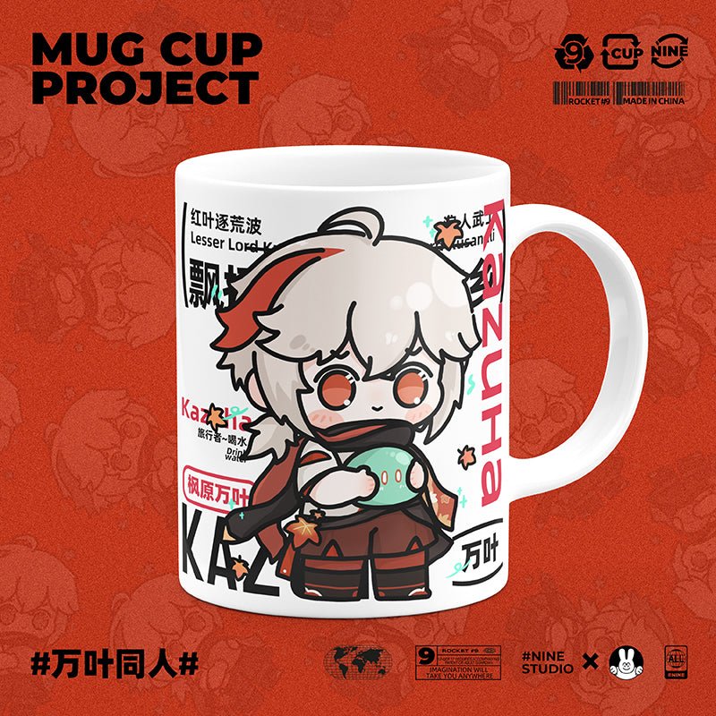 Genshin Impact Comic Style Cute Character Ceramics Mug - Kazuha - Teyvat Tavern - Genshin Impact & Honkai Star Rail & 3Z Merch