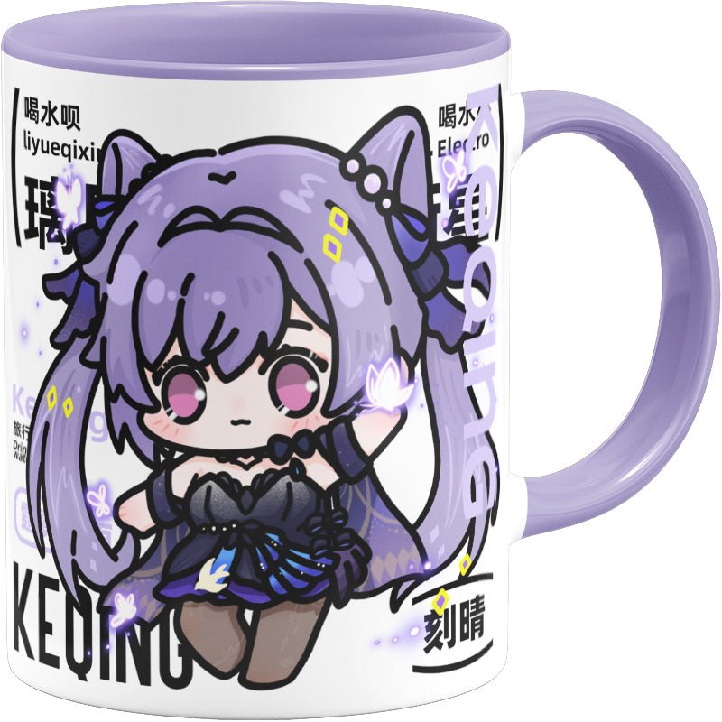 Genshin Impact Comic Style Cute Character Ceramics Mug - Keqing - Teyvat Tavern - Genshin Impact & Honkai Star Rail & 3Z Merch