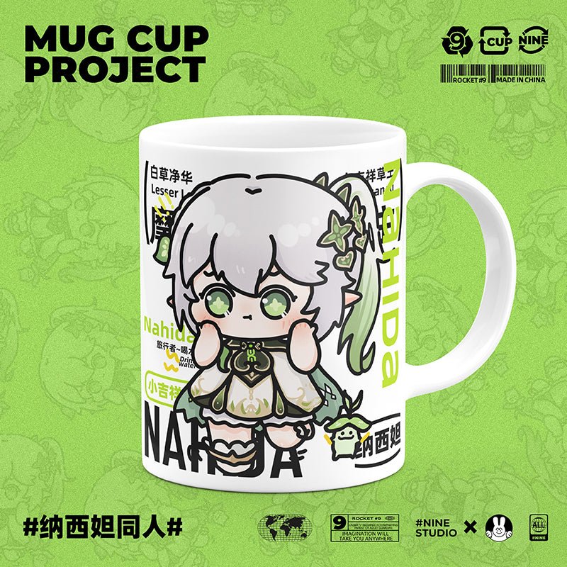 Genshin Impact Comic Style Cute Character Ceramics Mug - Nahida - Teyvat Tavern - Genshin Impact & Honkai Star Rail & 3Z Merch