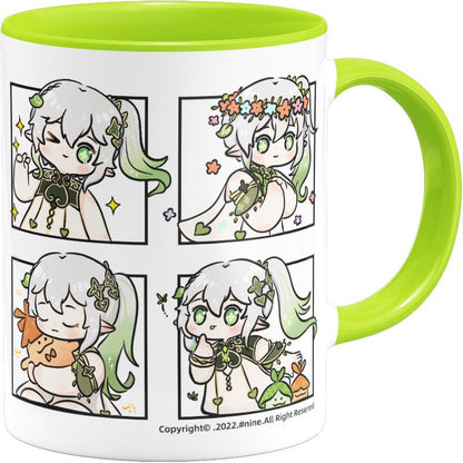 Genshin Impact Comic Style Cute Character Ceramics Mug - Nahida (4 Frames) - Teyvat Tavern - Genshin Impact & Honkai Star Rail & 3Z Merch