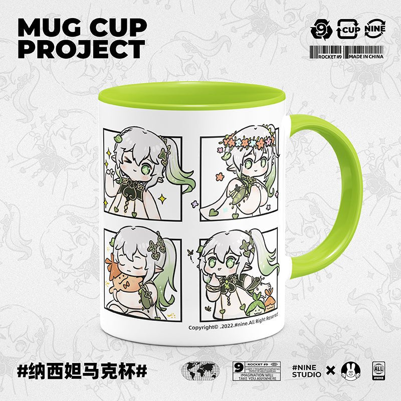 Genshin Impact Comic Style Cute Character Ceramics Mug - Nahida (4 Frames) - Teyvat Tavern - Genshin Impact & Honkai Star Rail & 3Z Merch