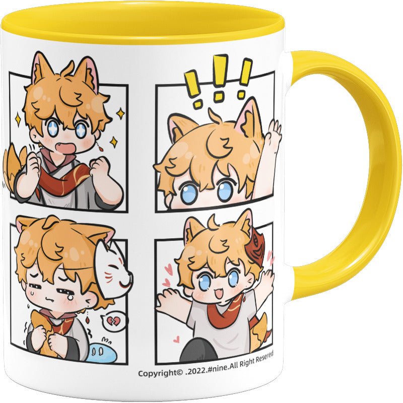 Genshin Impact Comic Style Cute Character Ceramics Mug - Tartaglia (4 Frames) - Teyvat Tavern - Genshin Impact & Honkai Star Rail & 3Z Merch