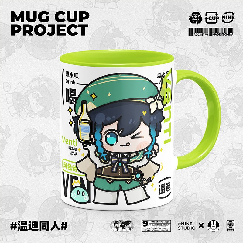 Genshin Impact Comic Style Cute Character Ceramics Mug - Venti - Teyvat Tavern - Genshin Impact & Honkai Star Rail & 3Z Merch