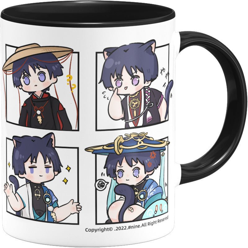 Genshin Impact Comic Style Cute Character Ceramics Mug - Wanderer (4 Frames) - Teyvat Tavern - Genshin Impact & Honkai Star Rail & 3Z Merch