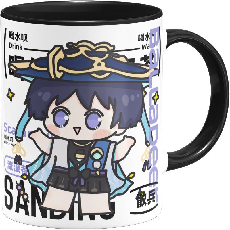 Genshin Impact Comic Style Cute Character Ceramics Mug - Wanderer - Teyvat Tavern - Genshin Impact & Honkai Star Rail & 3Z Merch