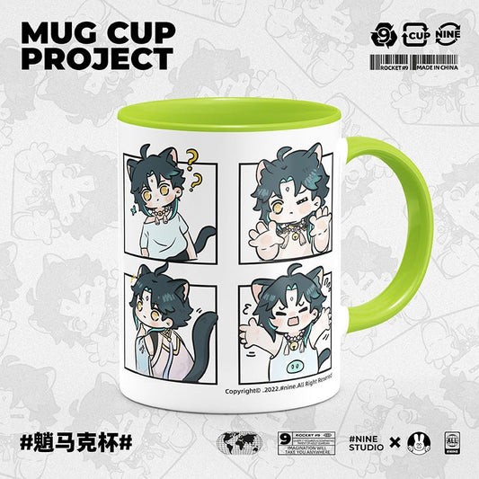 Genshin Impact Comic Style Cute Character Ceramics Mug - Xiao (4 Frames) - Teyvat Tavern - Genshin Impact & Honkai Star Rail & 3Z Merch