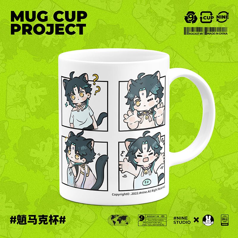 Genshin Impact Comic Style Cute Character Ceramics Mug - Xiao (4 Frames) - Teyvat Tavern - Genshin Impact & Honkai Star Rail & 3Z Merch