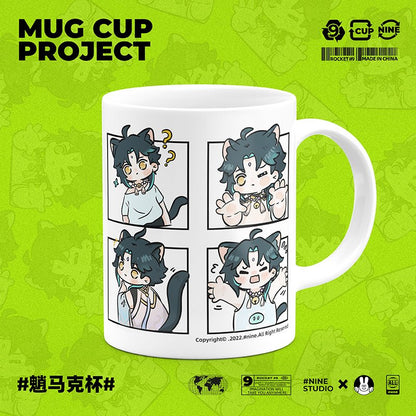 Genshin Impact Comic Style Cute Character Ceramics Mug - Xiao (4 Frames) - Teyvat Tavern - Genshin Impact & Honkai Star Rail & 3Z Merch