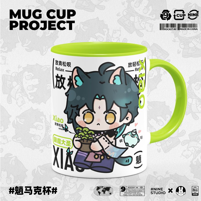 Genshin Impact Comic Style Cute Character Ceramics Mug - Xiao - Teyvat Tavern - Genshin Impact & Honkai Star Rail & 3Z Merch