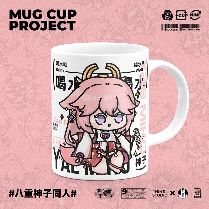 Genshin Impact Comic Style Cute Character Ceramics Mug - Yae Miko - Teyvat Tavern - Genshin Impact & Honkai Star Rail & 3Z Merch