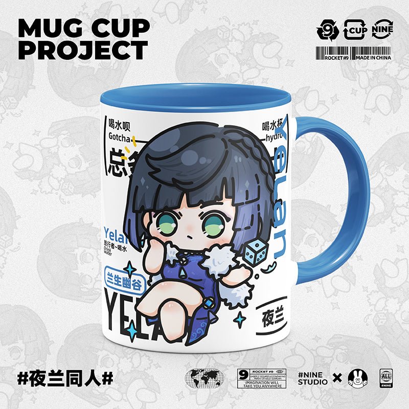 Genshin Impact Comic Style Cute Character Ceramics Mug - Yelan - Teyvat Tavern - Genshin Impact & Honkai Star Rail & 3Z Merch