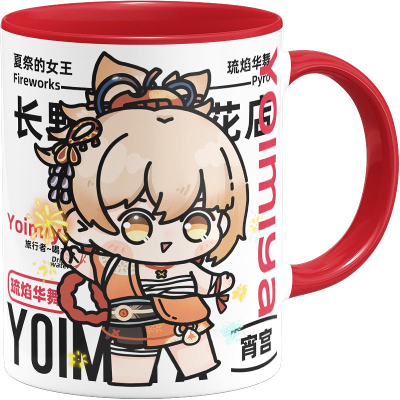 Genshin Impact Comic Style Cute Character Ceramics Mug - Yoimiya - Teyvat Tavern - Genshin Impact & Honkai Star Rail & 3Z Merch