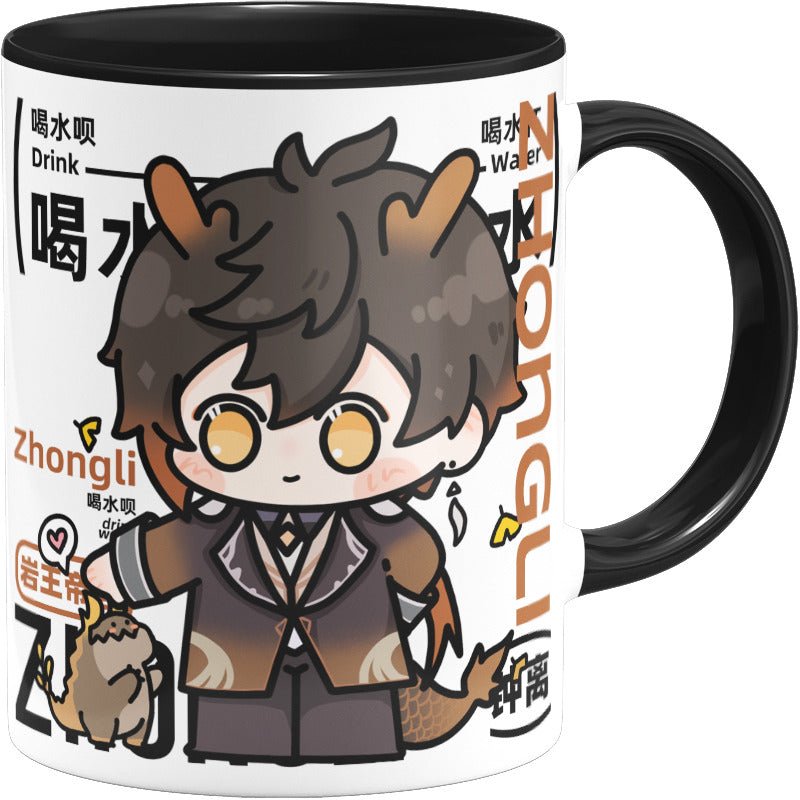 Genshin Impact Comic Style Cute Character Ceramics Mug - Zhongli - Teyvat Tavern - Genshin Impact & Honkai Star Rail & 3Z Merch