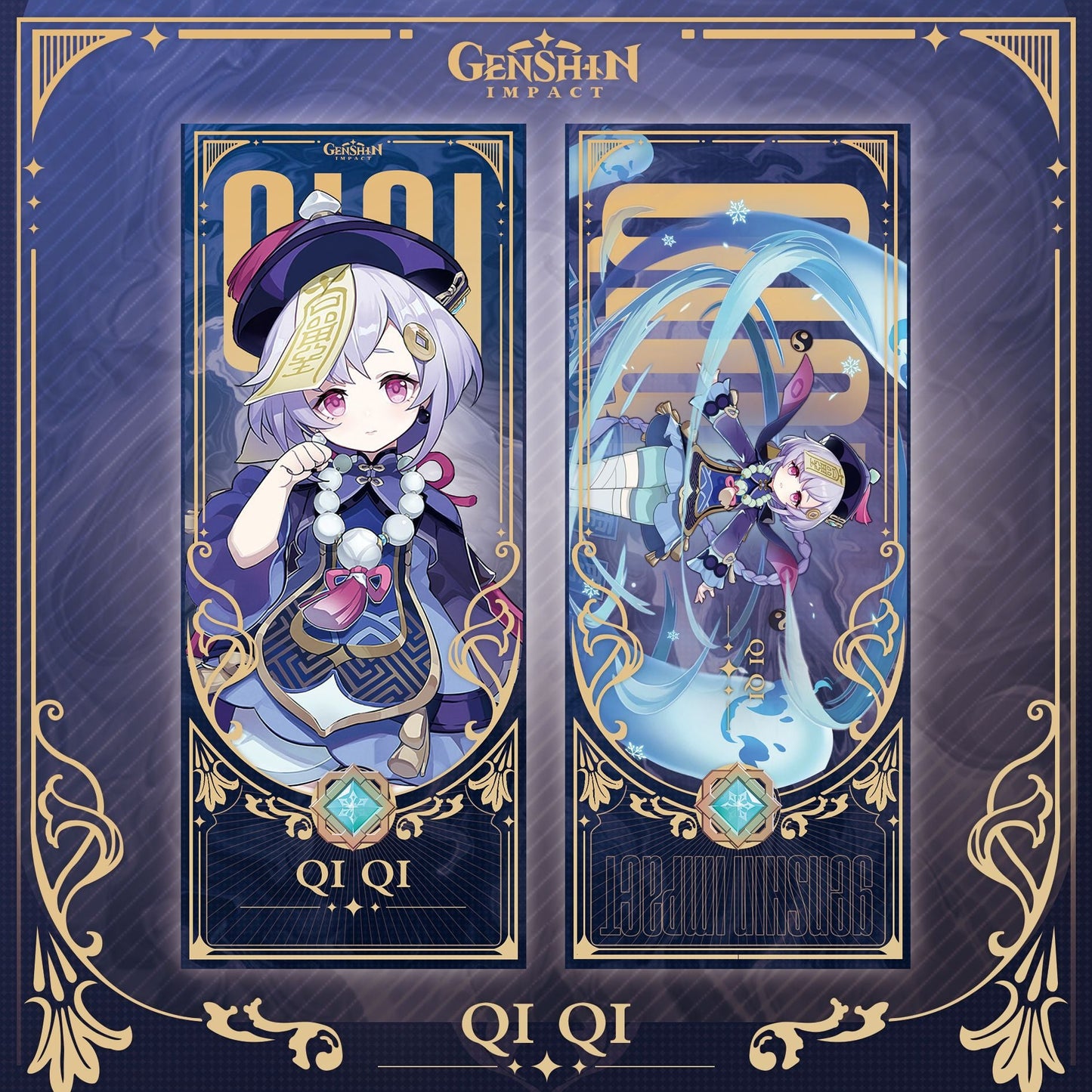 Genshin Laser Double - sided Foil Bookmark - Teyvat Tavern - Genshin Impact & Honkai Star Rail & 3Z Merch