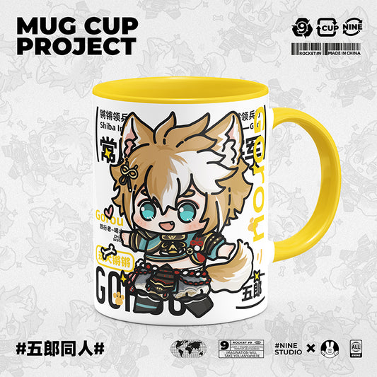 Genshin Impact Comic Style Cute Character Ceramics Mug - Gorou - Teyvat Tavern - Genshin Merch