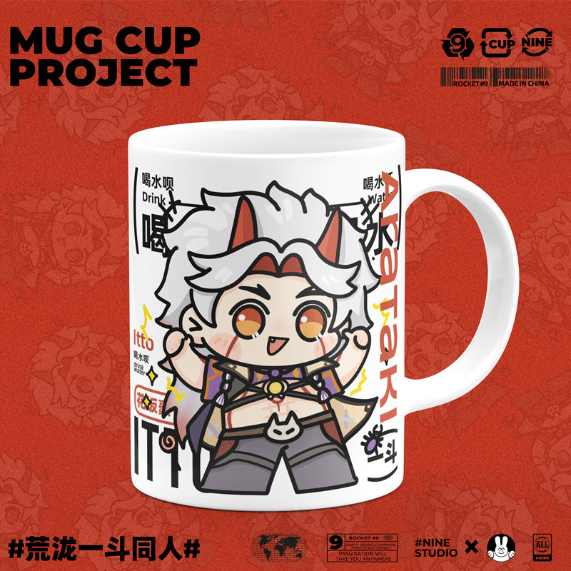 Genshin Impact Comic Style Cute Character Ceramics Mug - Itto - Teyvat Tavern - Genshin Merch