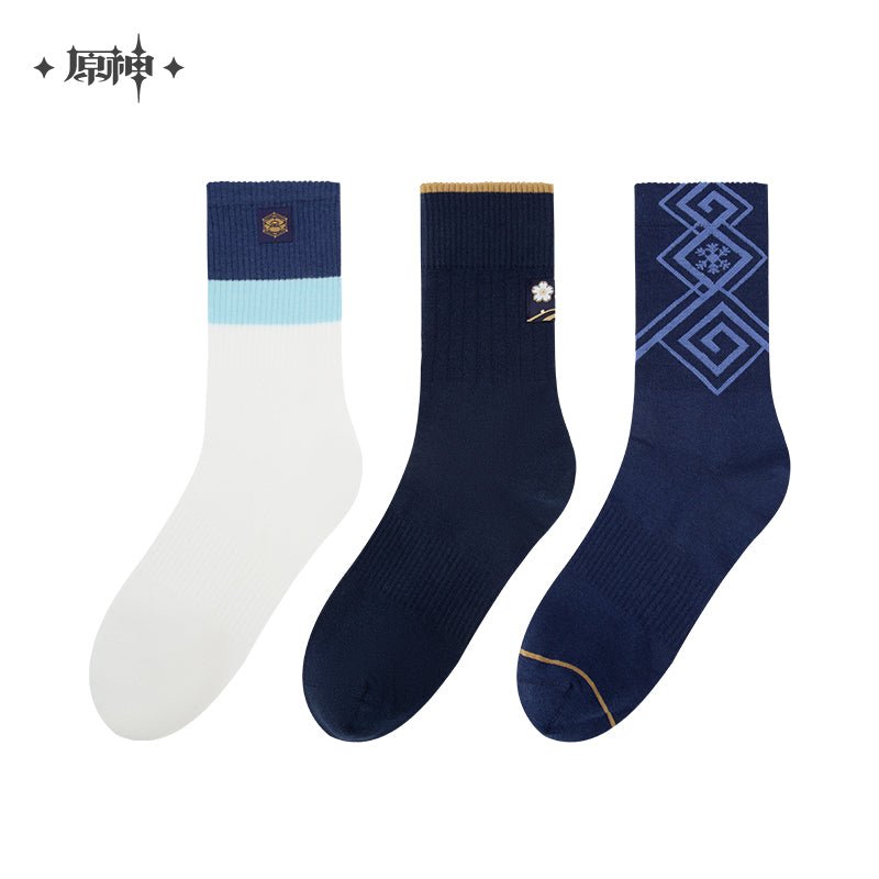 [OFFICIAL] Genshin Ayaka Impression Apparel Series - Socks (3Pairs) - Teyvat Tavern - Genshin Impact & Honkai Star Rail & 3Z Merch