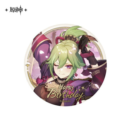 [OFFICIAL] Genshin Impact Happy Birthday Series Character Badge - Teyvat Tavern - Genshin Impact & Honkai Star Rail & 3Z Merch