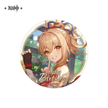 [OFFICIAL] Genshin Impact Happy Birthday Series Character Badge - Teyvat Tavern - Genshin Impact & Honkai Star Rail & 3Z Merch