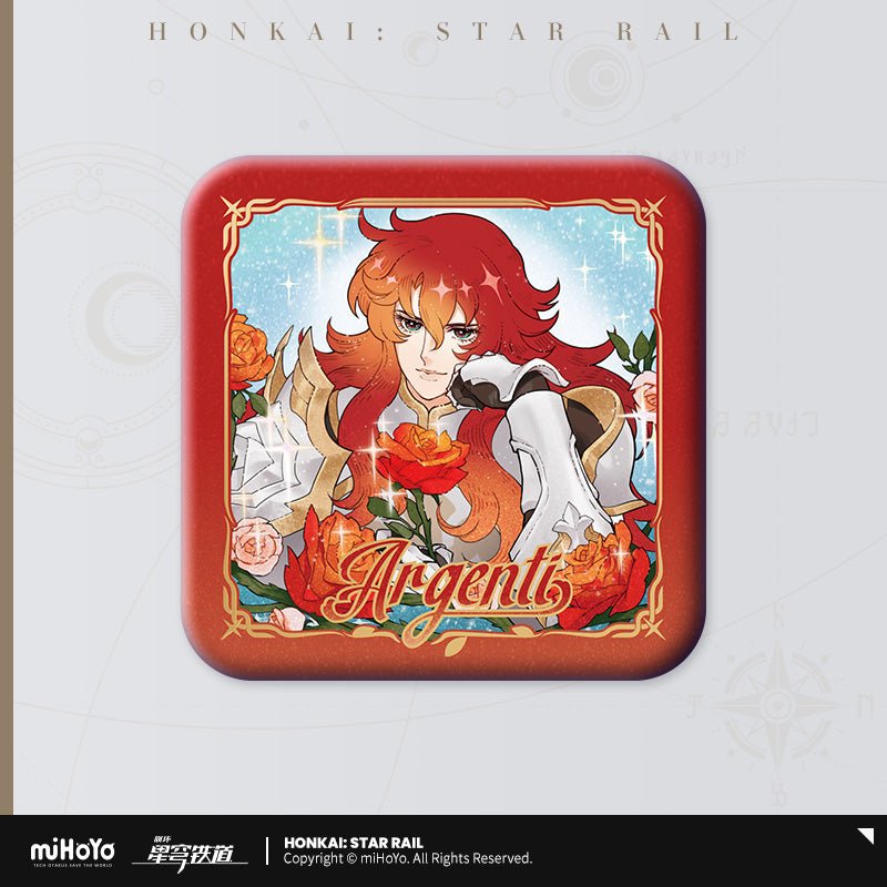 [OFFICIAL] Honkai Star Rail Argenti Rose Rider Series Square Badge - Teyvat Tavern - Genshin Impact & Honkai Star Rail & 3Z Merch