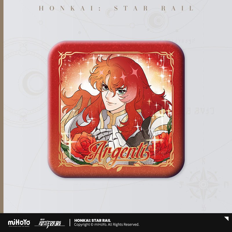 [OFFICIAL] Honkai Star Rail Argenti Rose Rider Series Square Badge - Teyvat Tavern - Genshin Impact & Honkai Star Rail & 3Z Merch