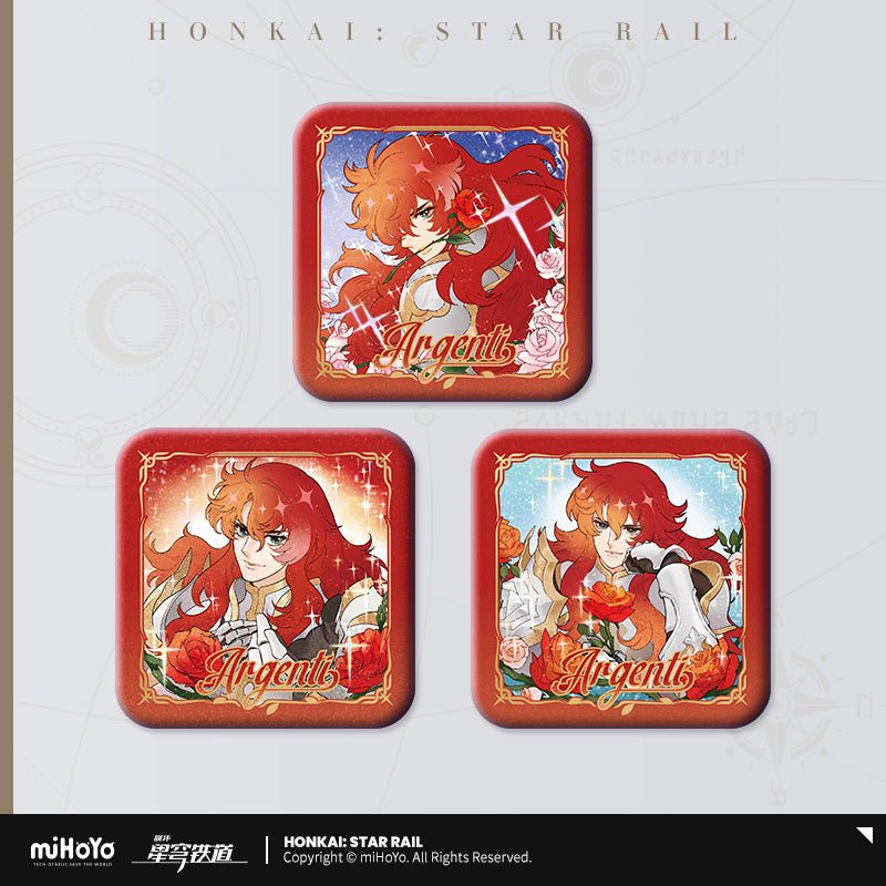 [OFFICIAL] Honkai Star Rail Argenti Rose Rider Series Square Badge - Teyvat Tavern - Genshin Impact & Honkai Star Rail & 3Z Merch