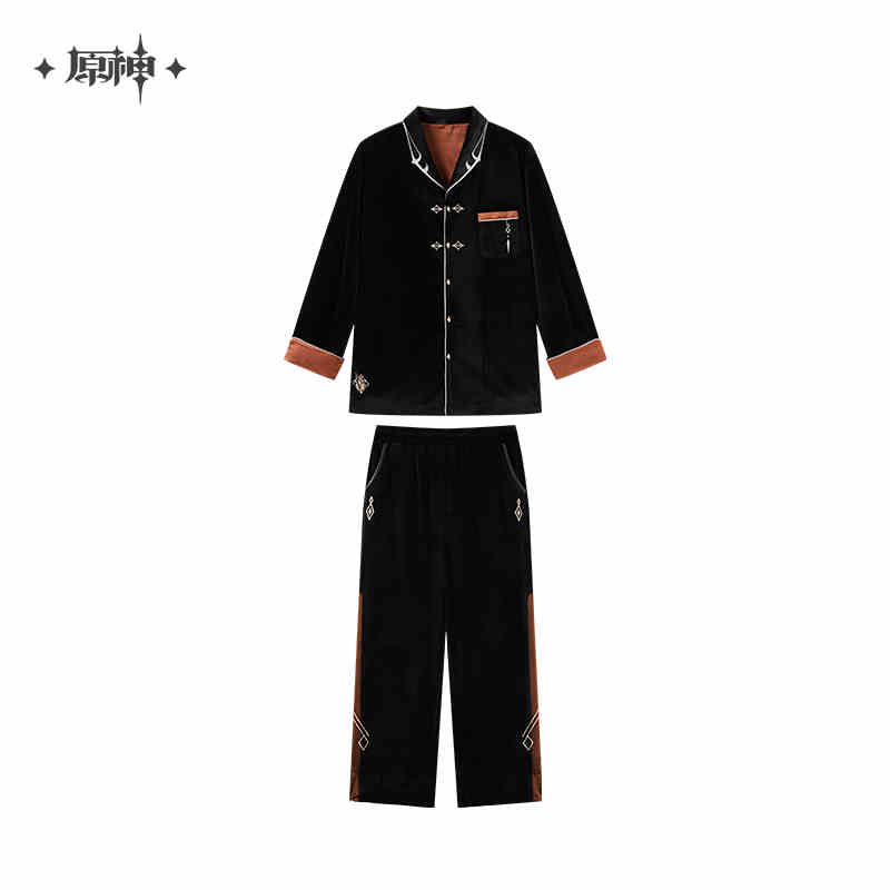 [OFFICIAL] Zhongli Impression Homewear Series Velvet Pajama Set - Teyvat Tavern - Genshin Impact & Honkai Star Rail & 3Z Merch