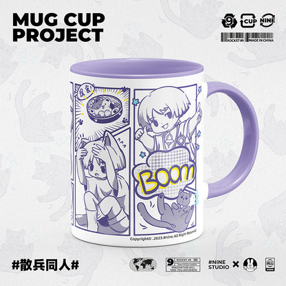 Genshin Impact Comic Style Cute Character Ceramics Mug - Wanderer (Cat) - Teyvat Tavern - Genshin Merch